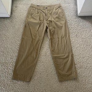 Banana Republic Wide-leg Pleated Pants Khaki